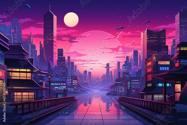 Fototapeta Captivating Illustration of a Journey to Japan Blending Tradition and Modernity.