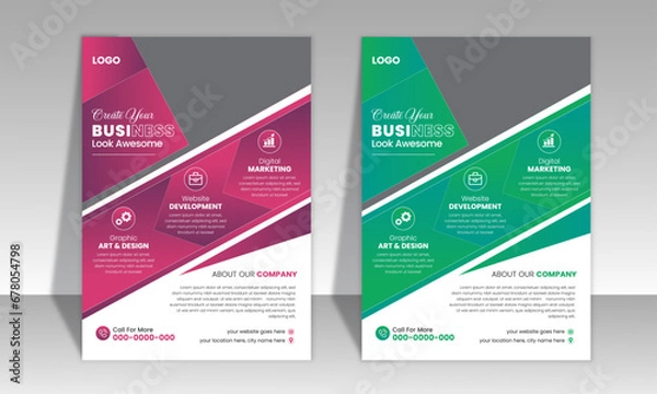 Obraz Creative  Modern Corporate Business Flyer Design Template, Unique layout & Minimal Design .
