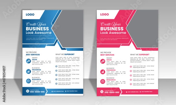 Fototapeta Creative  Modern Corporate Business Flyer Design Template, Unique layout & Minimal Design .