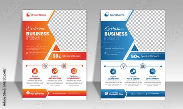 Obraz Creative  Modern Corporate Business Flyer Design Template, Unique layout & Minimal Design .