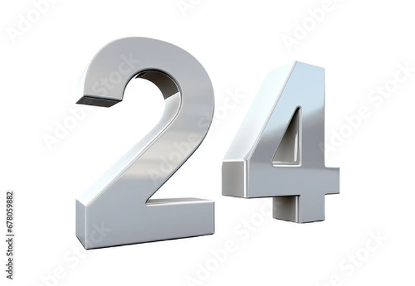 Fototapeta 3d silver number