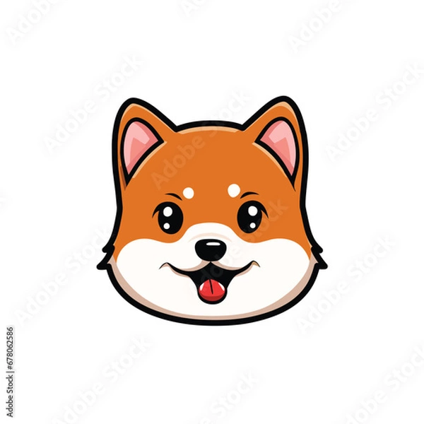 Obraz cute vector shiba dog head background