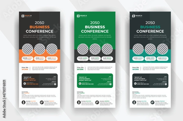 Fototapeta Modern and corporate business conference roll up standee banner template for your business