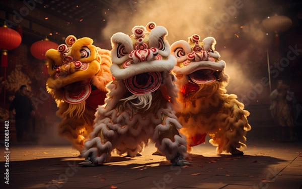 Obraz Chinese lion dance