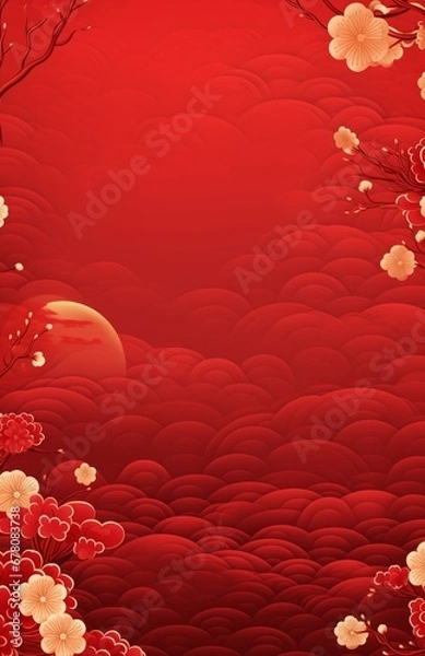 Obraz chinese new year red poster background