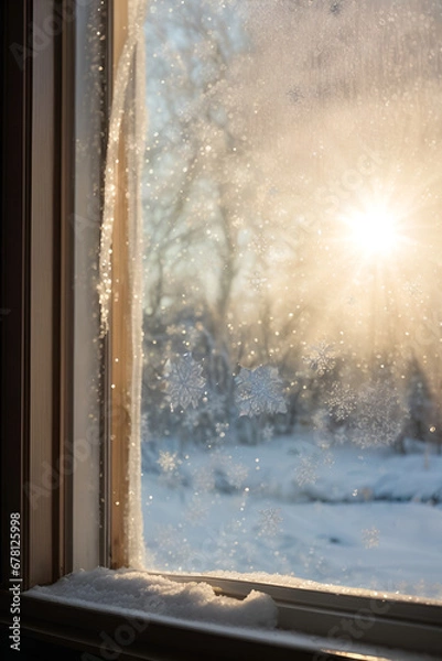 Fototapeta window in winter