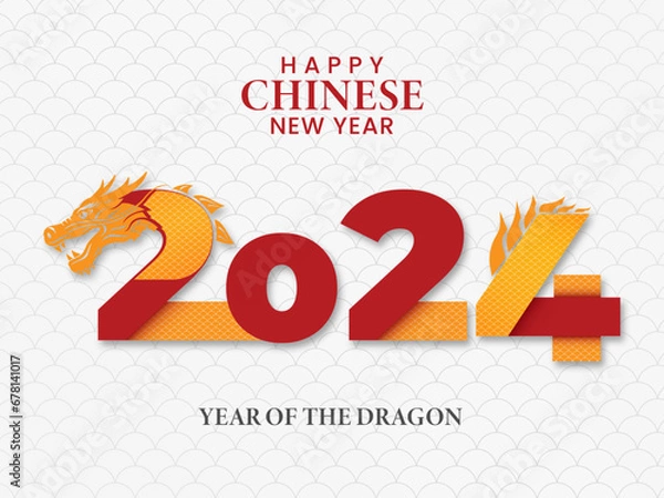Obraz Happy Chinese New Year 2024, Year Of The Dragon