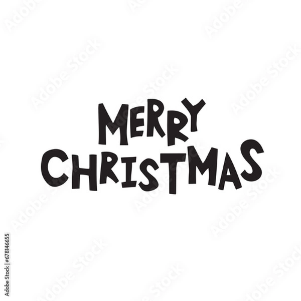 Fototapeta Christmas Greeting with Merry Christmas letter vector design