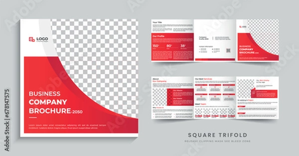 Obraz Business square trifold brochure design template layout