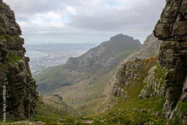 Fototapeta Ascension de Table Mountain en Afrique du Sud
