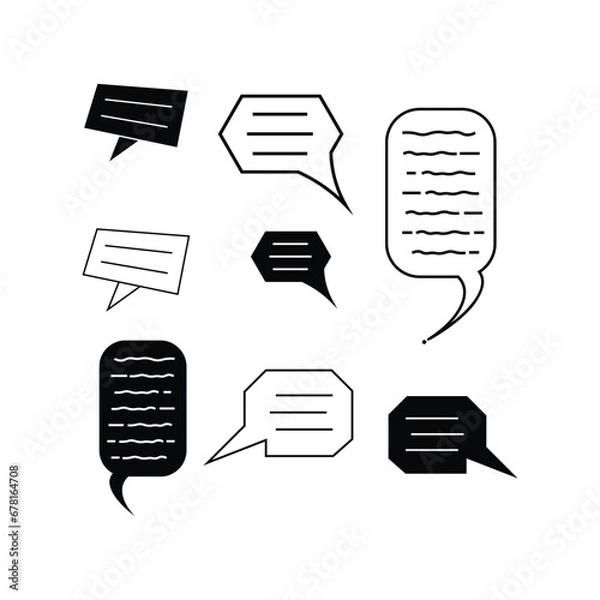 Obraz black and white chat message icons