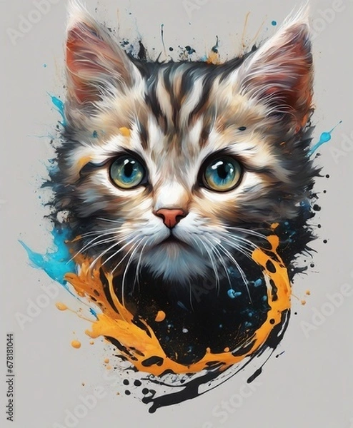 Obraz A cute kitten t-shirt design