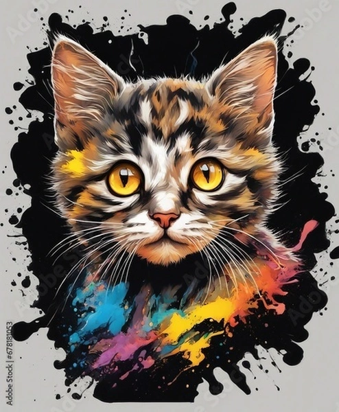 Obraz A cute kitten t-shirt design
