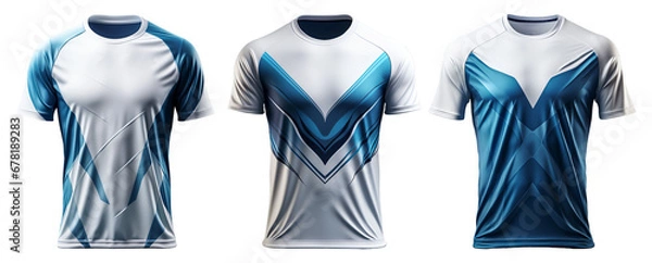 Fototapeta set of sports t-shirt Mockups with front view isolated on transparent background, generative ai