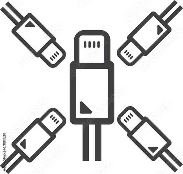 Fototapeta The USB Lightning for iPhone vector