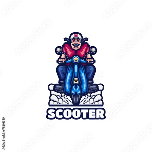 Obraz Scooter Mascot Logo Design