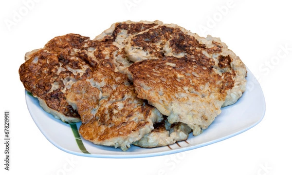 Fototapeta Oat pancakes. Transparent Background.