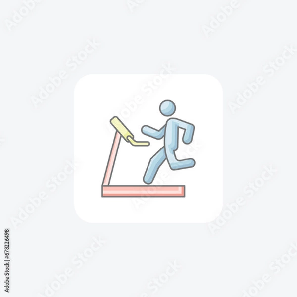 Fototapeta fitness equipment, exercise machines,   icon  isolated on white background vector illustration Pixel perfect

