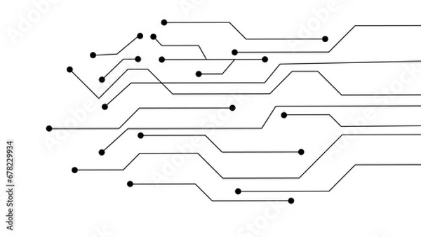 Fototapeta Abstract background electronic printed circuit board, with dot and connection line.