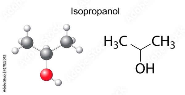 Fototapeta Structural chemical formula of isopropanol molecule