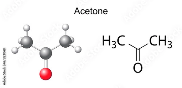 Fototapeta Structural chemical formula of acetone molecule