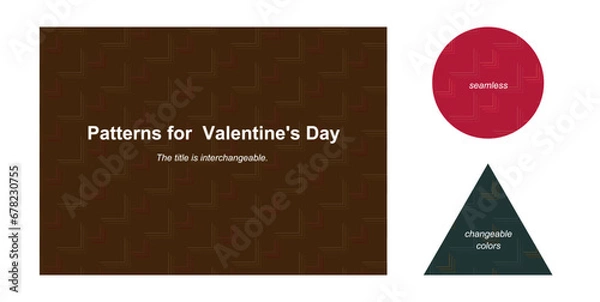 Obraz チョコレートをモチーフにしたシームレスパターン、グラフィック、バレンタインデー、背景