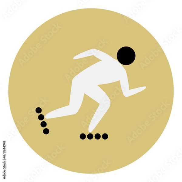 Fototapeta Roller speed skating competition icon. Sport sign.