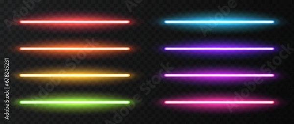 Fototapeta Neon lamp vector set.
