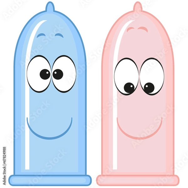 Obraz Condoms, cartoon.
