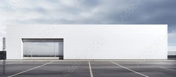 Obraz View horizontal white empty signage front building store