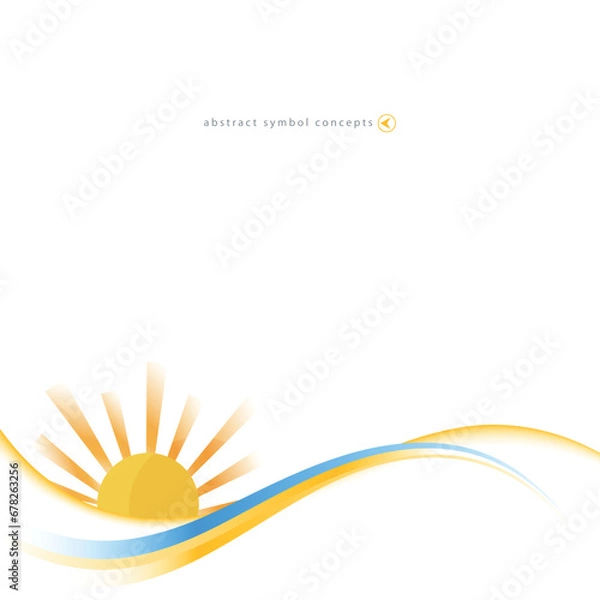 Obraz White vector background with sun icon for weather design