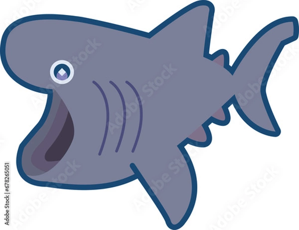 Obraz かわいいウバザメのイラスト