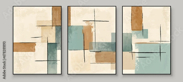 Fototapeta Abstract Hand Paint Art. Illustrations for Wall Decoration Print, Postcard, Social Media Banner, Brochure Cover Design or Background. Modern Abstract Painting Artwork. Vector Pattern