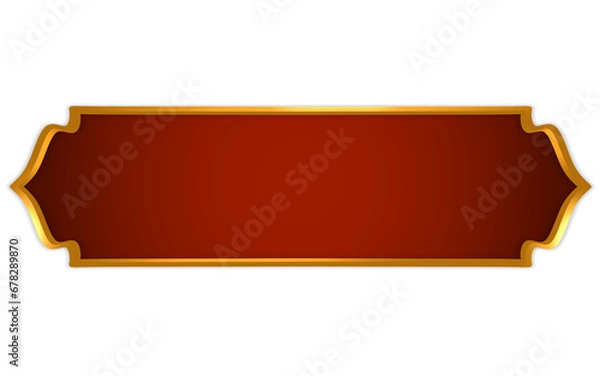 Obraz Red Islamic text box with luxury gold frame
