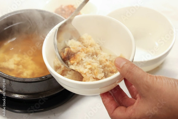 Fototapeta Scorched Rice Soup Korean food