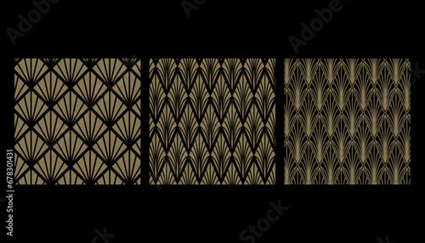 Fototapeta Art Deco Seamless Pattern French Arts Repeated Designs Vector