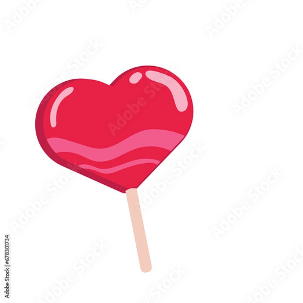 Obraz Isolated colored heart shaped lollipop icon Vector