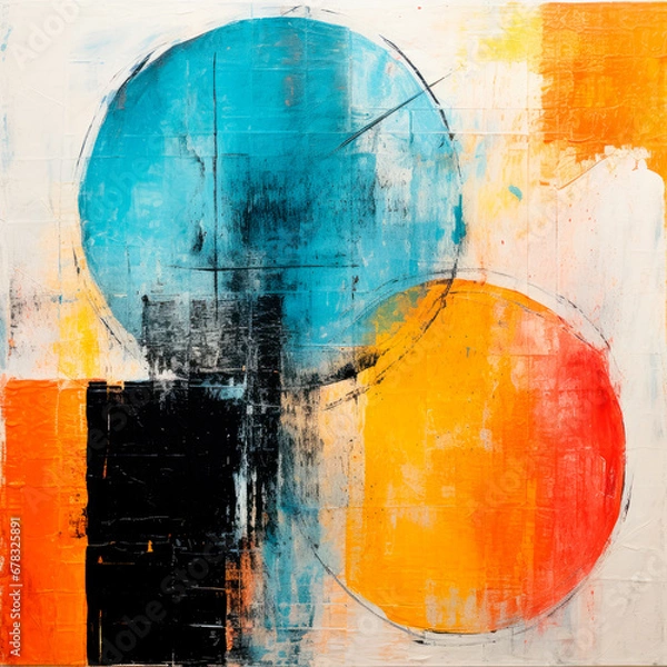 Obraz Abstract painting.Oil paint on canvas. Painting in the interior. A modern poster. Generative AI