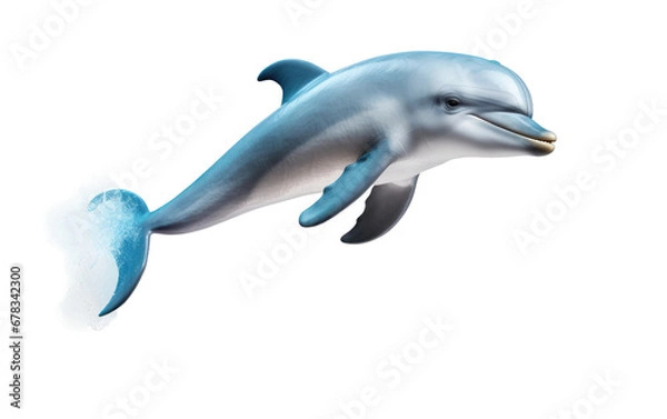 Fototapeta Dancing Dolphin Plushie in Style on a Clear Surface or PNG Transparent Background.
