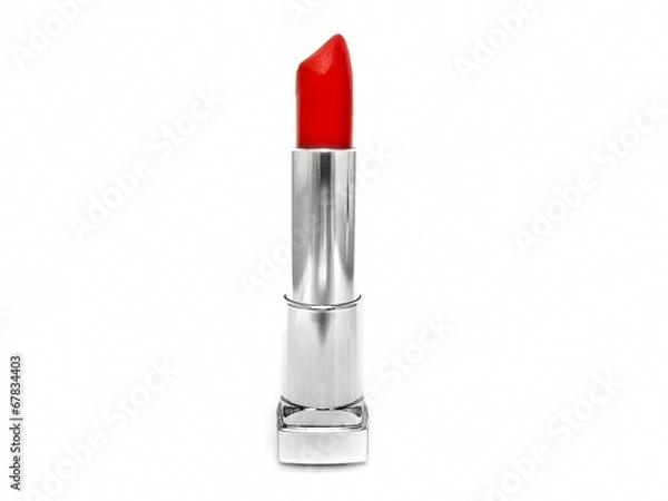 Obraz Red lipstick isolated on white background cosmetics makeup