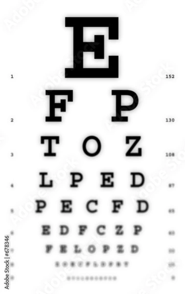 Obraz medical - fuzzy sight of eye chart