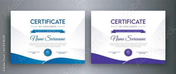 Obraz IT agency certificate design template banner print template | Clean, simple & modern certificate design