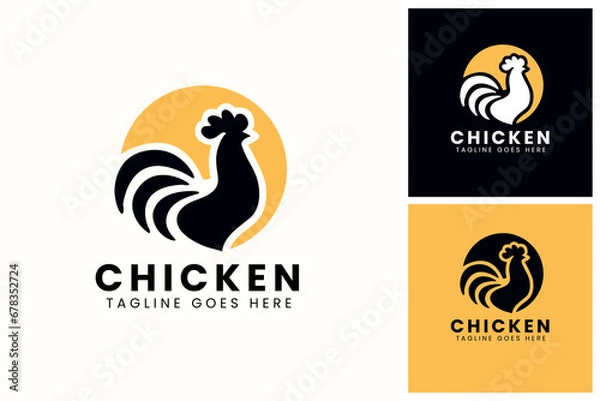 Obraz chicken logo design template