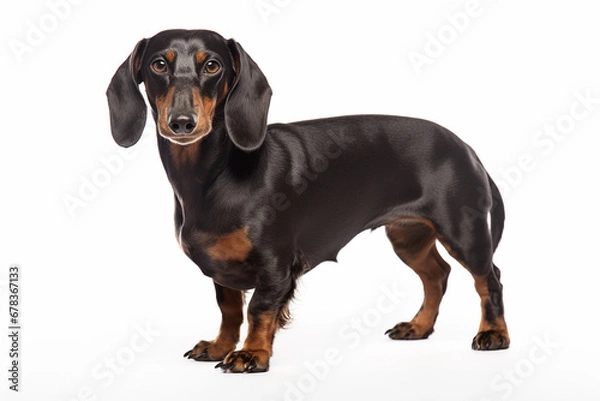 Obraz photo with white background of a dachshund breed dog