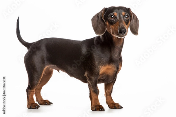 Obraz photo with white background of a dachshund breed dog