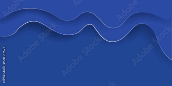 Obraz Minimalistic blue luxury abstract background with blue wave. Modern blue gradient flowing wave lines element. Futuristic technology concept banner with space for text.