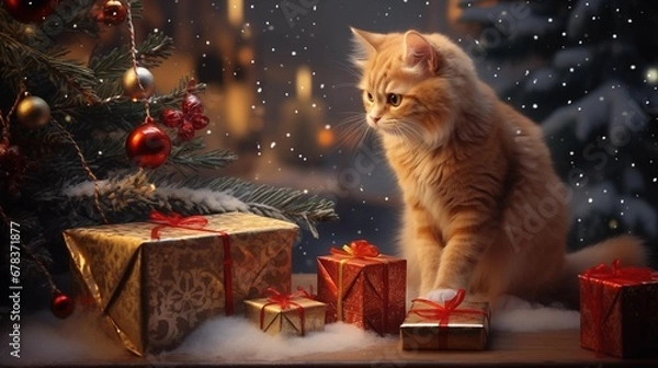 Obraz christmas cat