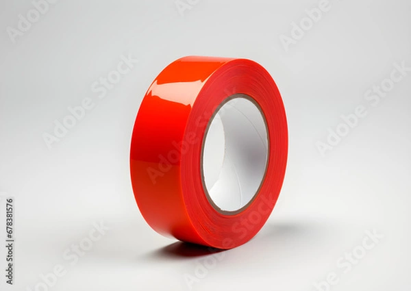 Fototapeta A Roll of Glossy Red Tape