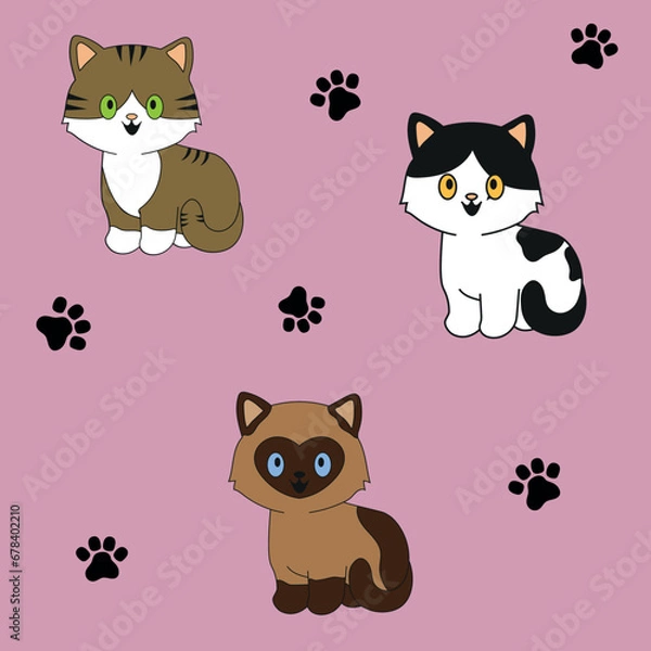 Obraz Cats border set, side view