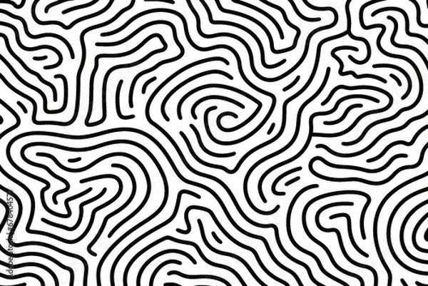 Fototapeta abstract maze pattern with squiggly lines on transparent background